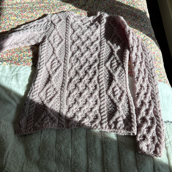 Fisherman knit pink wool sweater from
Ireland. NWOT - Picture 5 of 7
